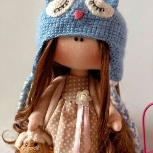 Χειροποίητη κούκλα διακόσμησης μπλε