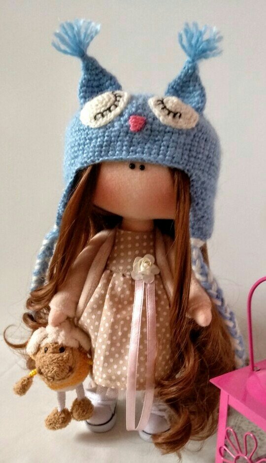 Χειροποίητη κούκλα διακόσμησης μπλε