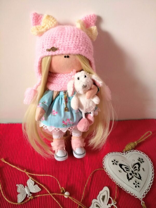 Χειροποίητη κούκλα διακόσμησης ροζ