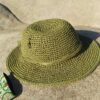 Χειροποίητο καπέλο από ραφία πράσινο