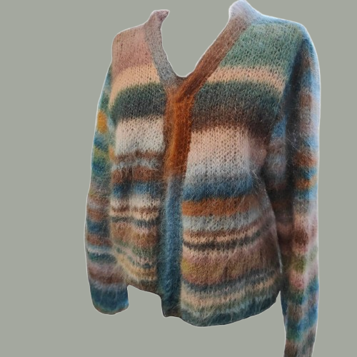 Χειροποίητο πλεκτό γιλέκο από απαλό μοχέρ