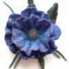 Χειροποίητο λουλούδι από μαλλί φελτ μπλε