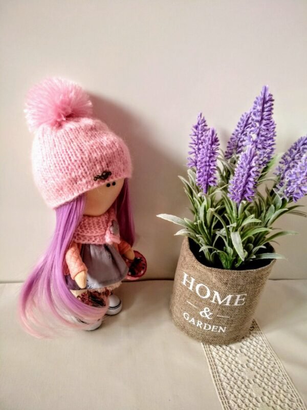 Χειροποίητη κούκλα διακόσμησης φούξια