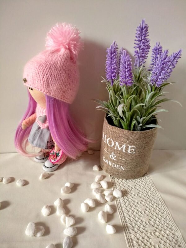 Χειροποίητη κούκλα διακόσμησης φούξια