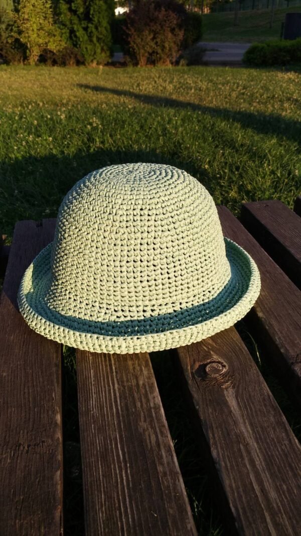 Χειροποίητο καπέλο από ραφία ηλεκτρ μπλε