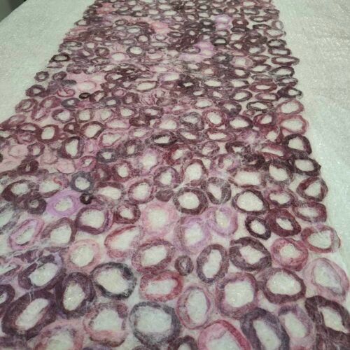 Χειροποίητο μάλλινο κασκόλ (felt) ροζ