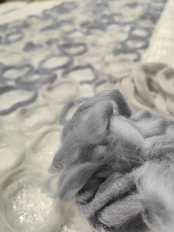 Χειροποίητο μάλλινο κασκόλ (felt) γκρι