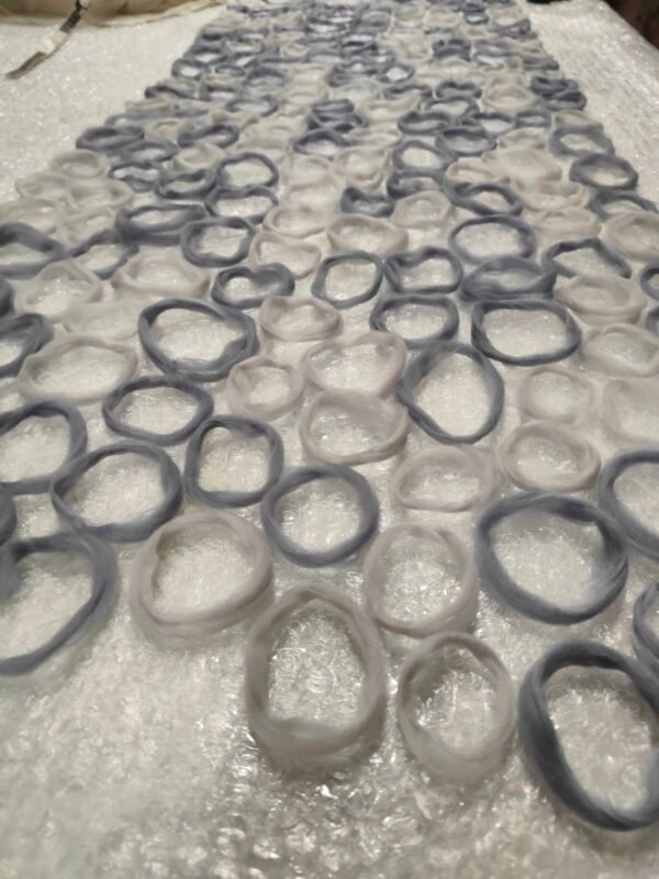 Χειροποίητο μάλλινο κασκόλ (felt) γκρι