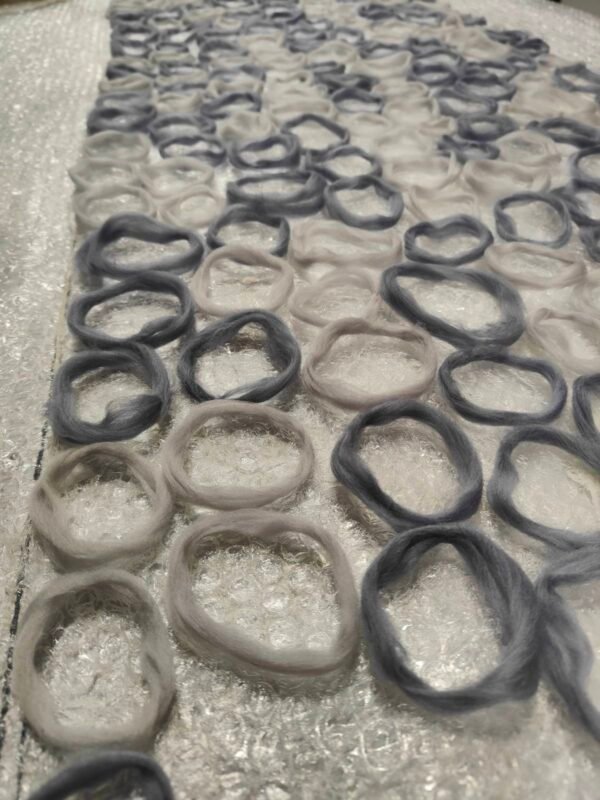 Χειροποίητο μάλλινο κασκόλ (felt) γκρι