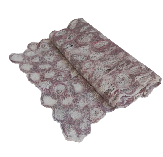 Χειροποίητο μάλλινο κασκόλ (felt) γκρι