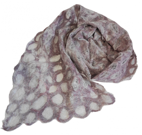 Χειροποίητο μάλλινο κασκόλ (felt) γκρι