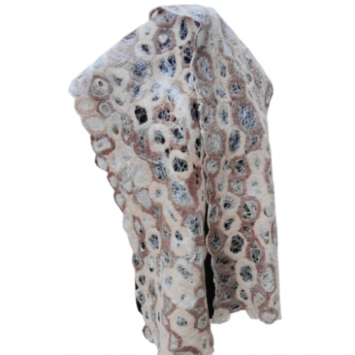 Χειροποίητο μάλλινο κασκόλ (felt) γκρι