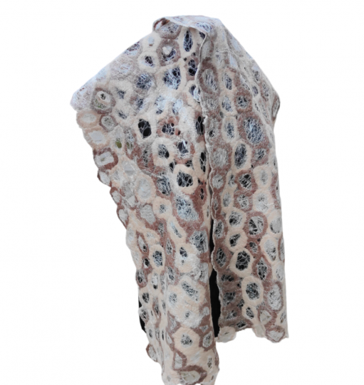 Χειροποίητο μάλλινο κασκόλ (felt) γκρι