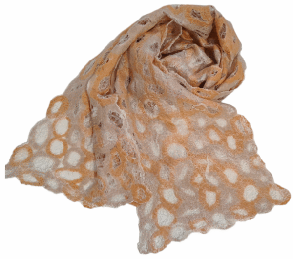 Χειροποίητο μάλλινο κασκόλ (felt) μπεζ