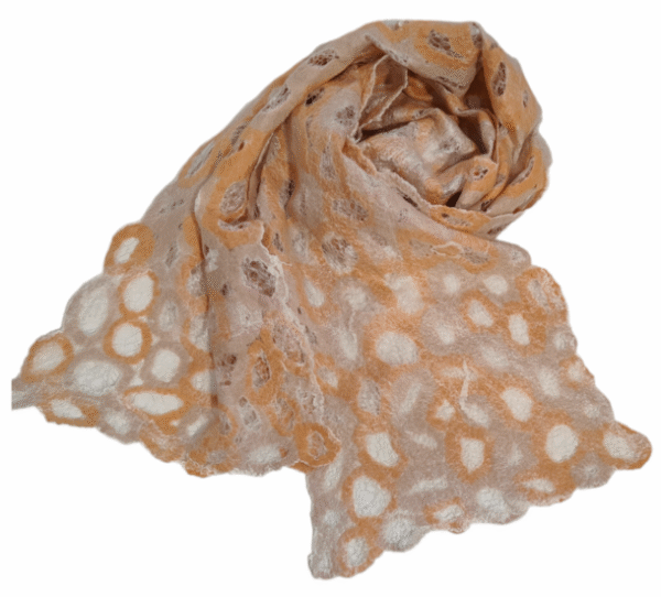 Χειροποίητο μάλλινο κασκόλ (felt) μπεζ