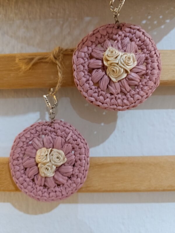 Χειροποίητο καπέλο από ραφία ροζ