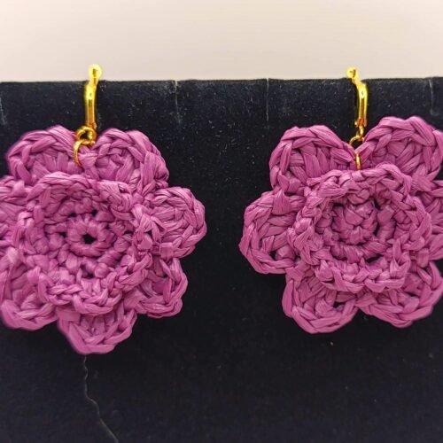 χειροποίητα σκουλαρίκια raffia 06