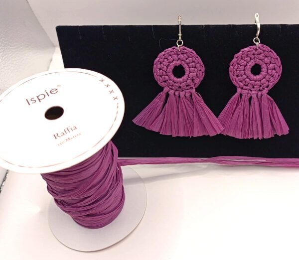 χειροποίητα σκουλαρίκια raffia 07-2